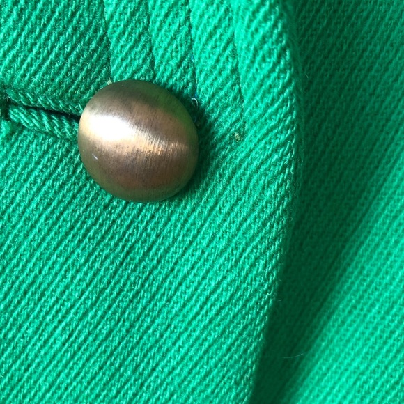 Rare William Good Green Wool Gold Buttons whimsical one of a kind artisan coat S - Picture 7 of 16